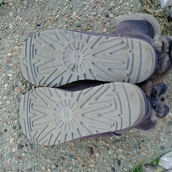 UGG Naveah suede leather shearling lined bow boots women's sz 8 - Picture 10 of 14